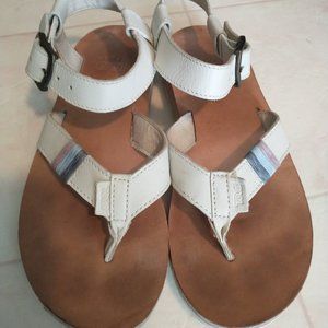 White Leather Teva Sandals